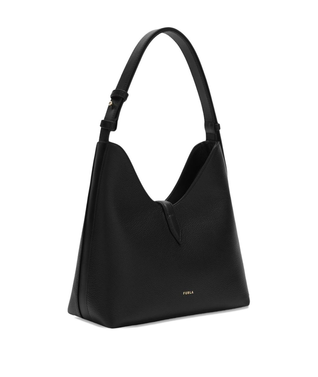 FURLA Черная кожаная сумка тоут, фото 2