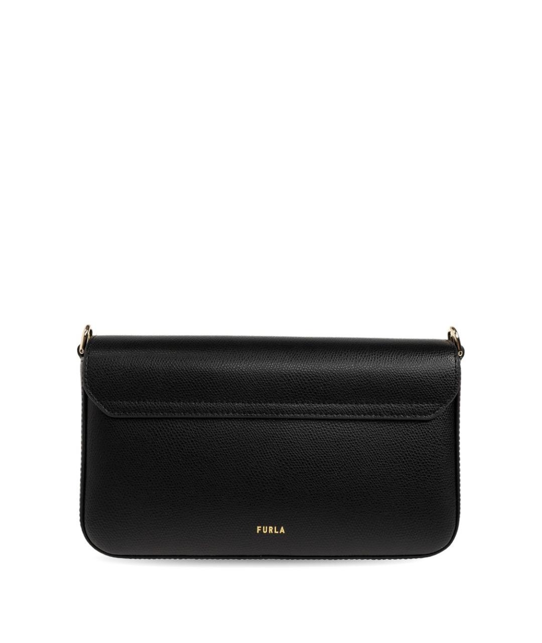 FURLA Черная кожаная сумка через плечо, фото 3