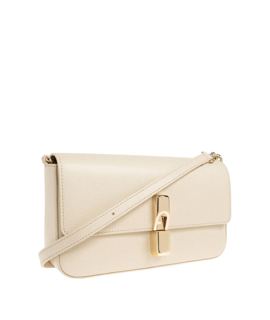 FURLA Бежевая кожаная сумка через плечо, фото 2