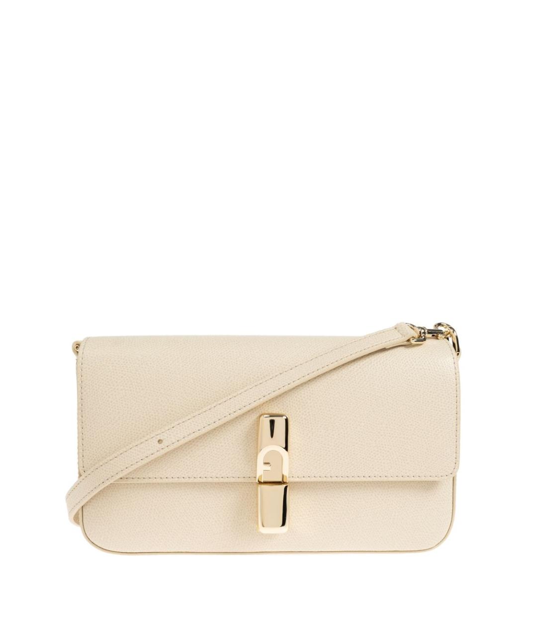 FURLA Бежевая кожаная сумка через плечо, фото 1