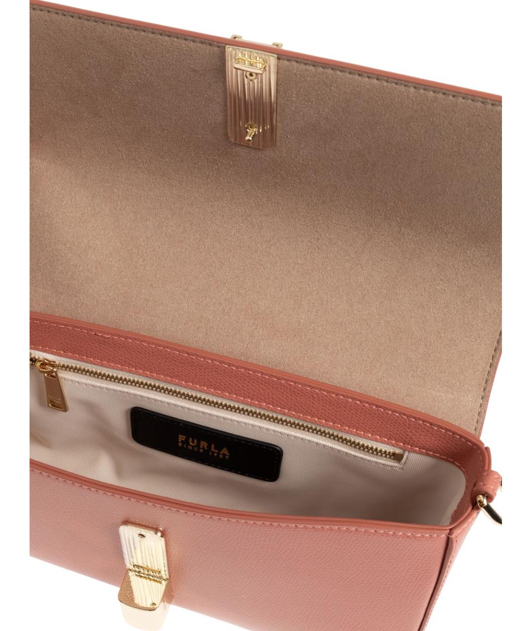 FURLA Розовая кожаная сумка через плечо, фото 4