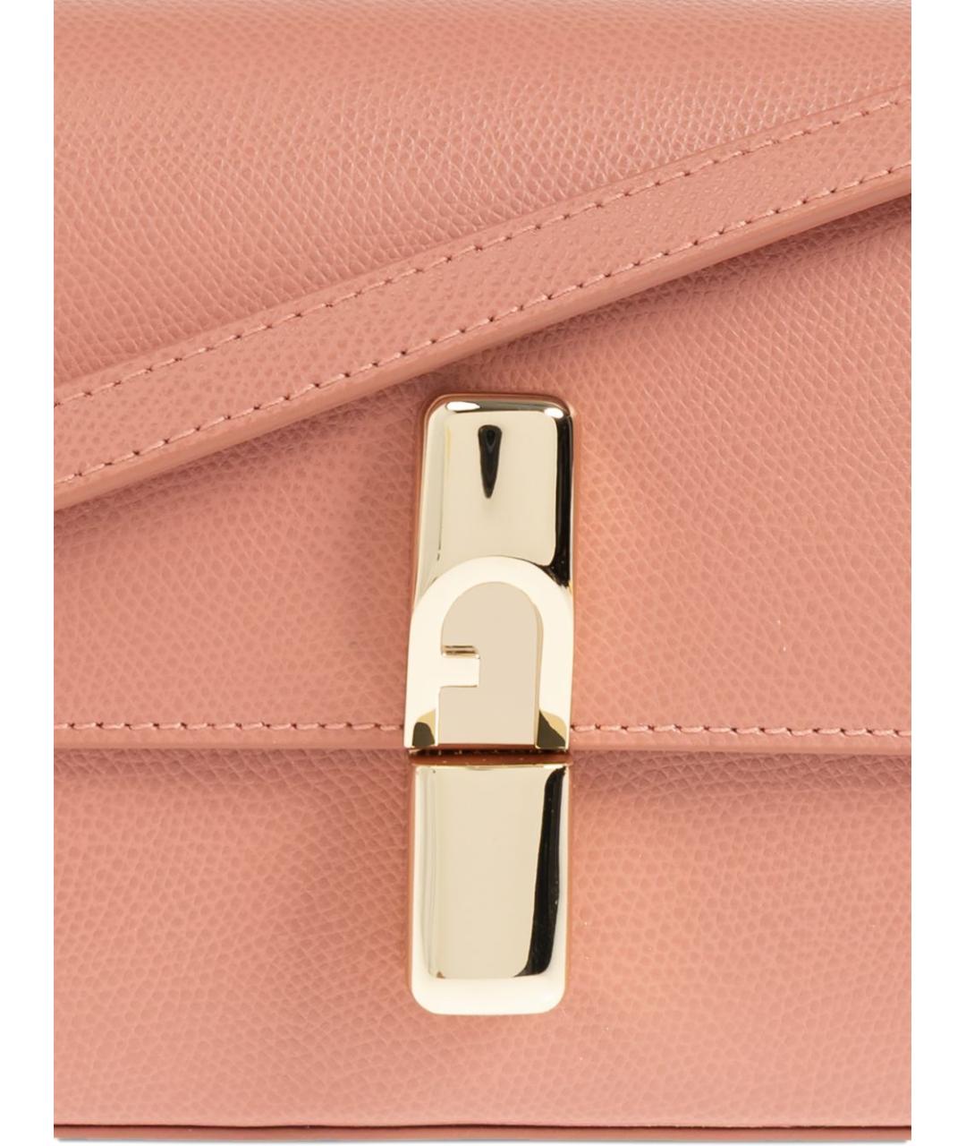 FURLA Розовая кожаная сумка через плечо, фото 5