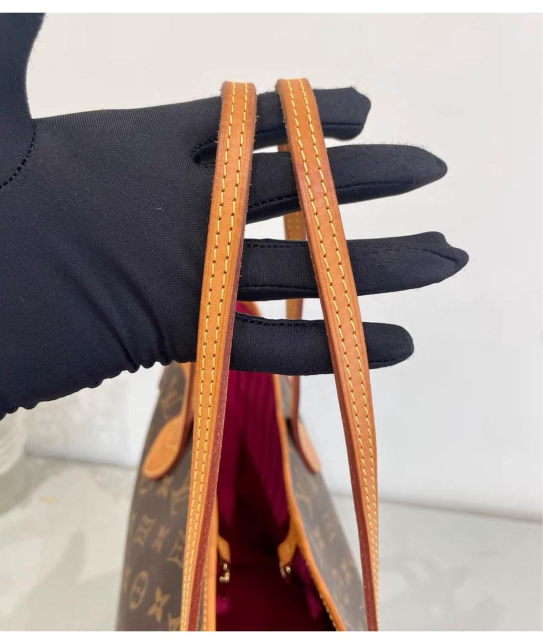 LOUIS VUITTON Коричневая сумка тоут из канвы, фото 5