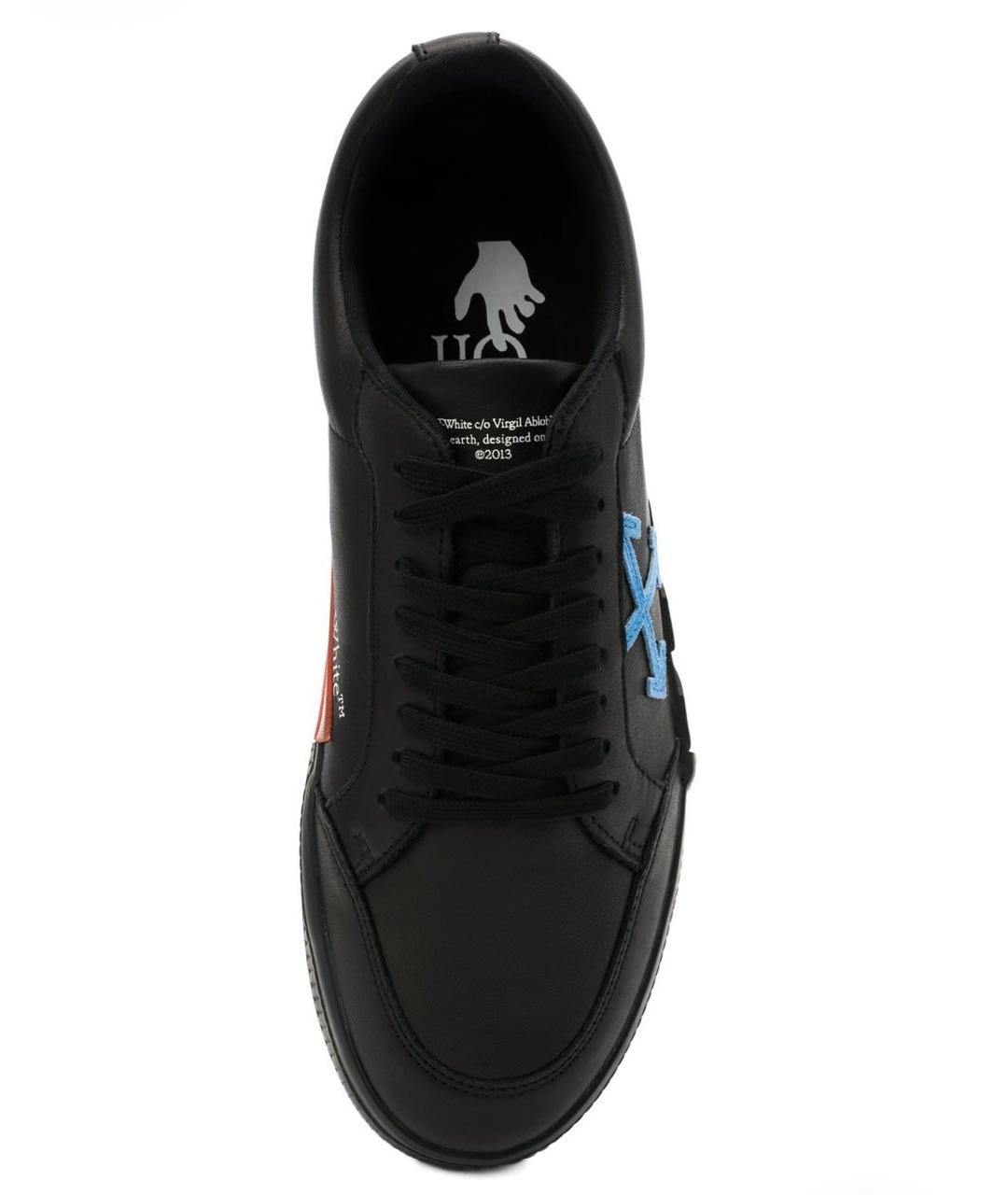 OFF-WHITE Черные кожаные низкие кроссовки / кеды, фото 4