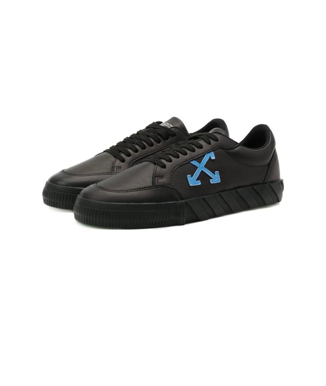 OFF-WHITE Черные кожаные низкие кроссовки / кеды, фото 2