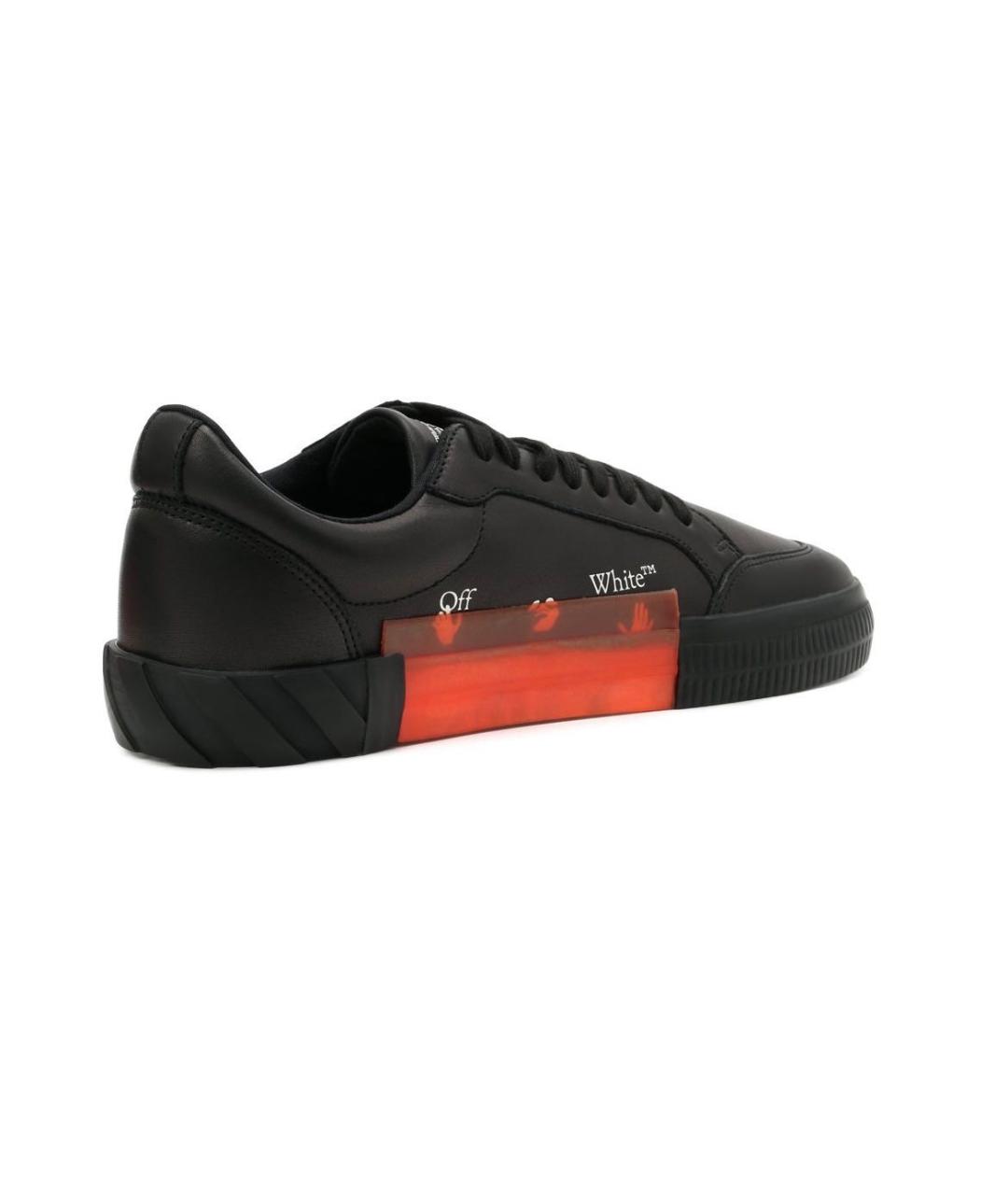 OFF-WHITE Черные кожаные низкие кроссовки / кеды, фото 3