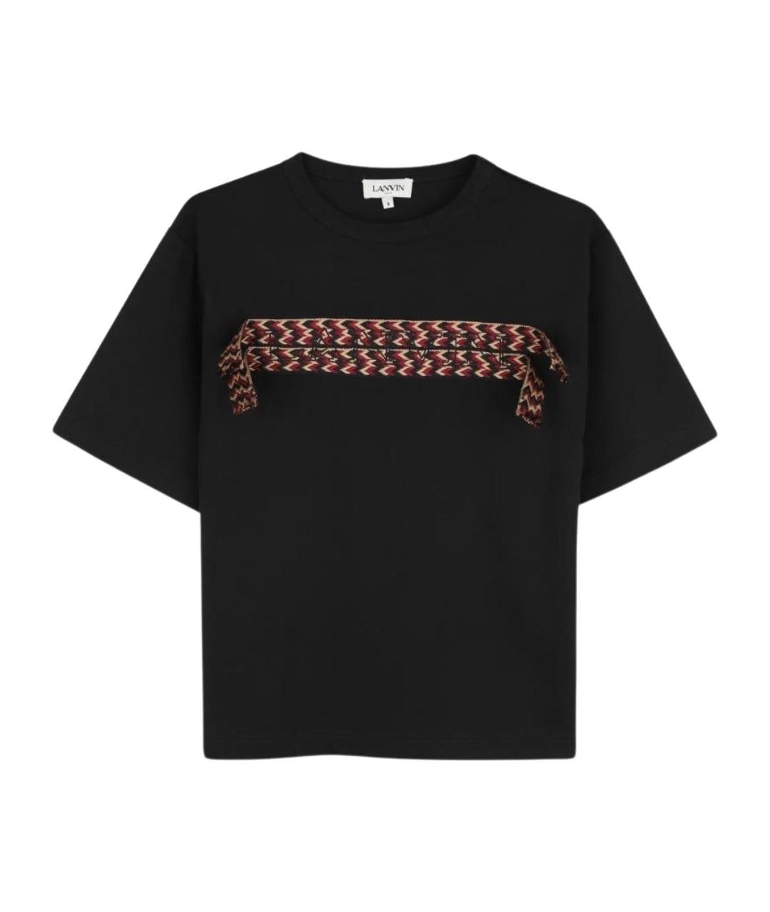 LANVIN Черная хлопковая детская футболка, фото 1