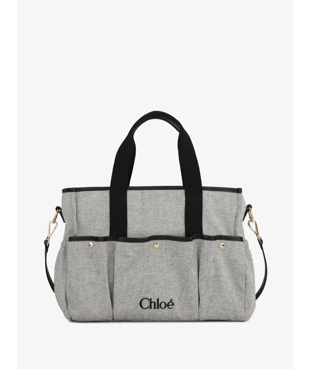 CHLOE Серая тканевая сумка для мамы, фото 8
