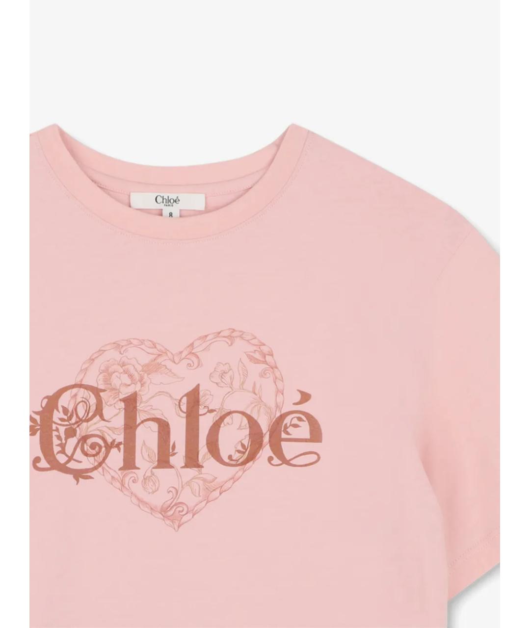 CHLOE Розовый хлопковый детская футболка / топ, фото 3