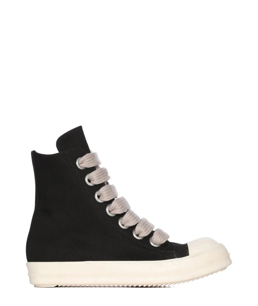 RICK OWENS DRKSHDW Черные текстильные высокие кроссовки / кеды, фото 1