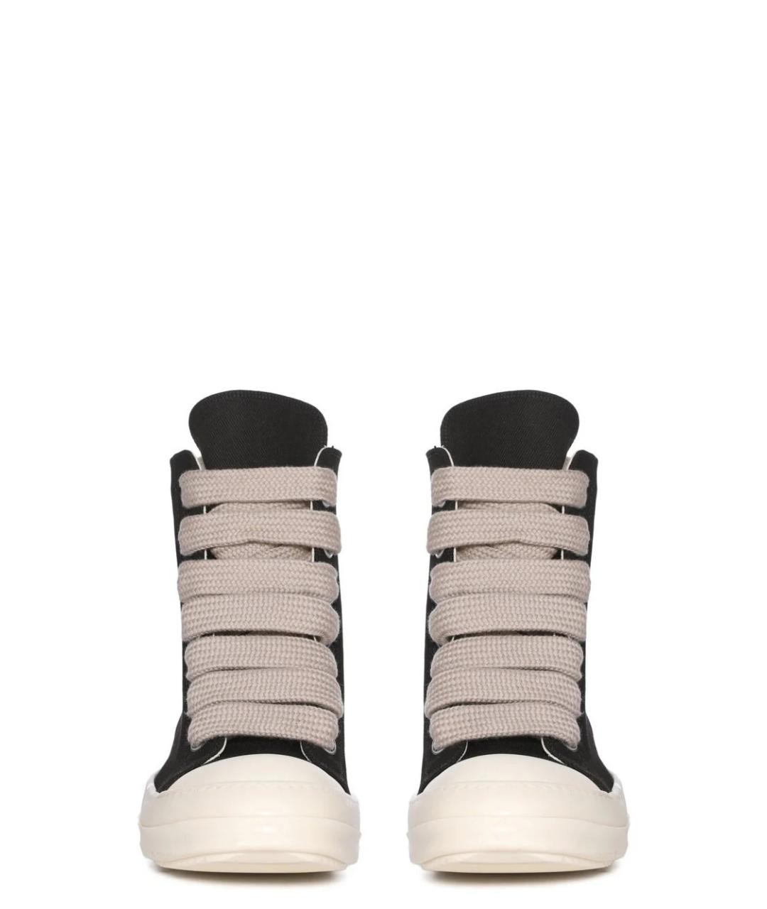 RICK OWENS DRKSHDW Черные текстильные высокие кроссовки / кеды, фото 2