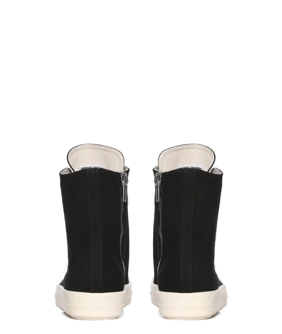 RICK OWENS DRKSHDW Черные текстильные высокие кроссовки / кеды, фото 4