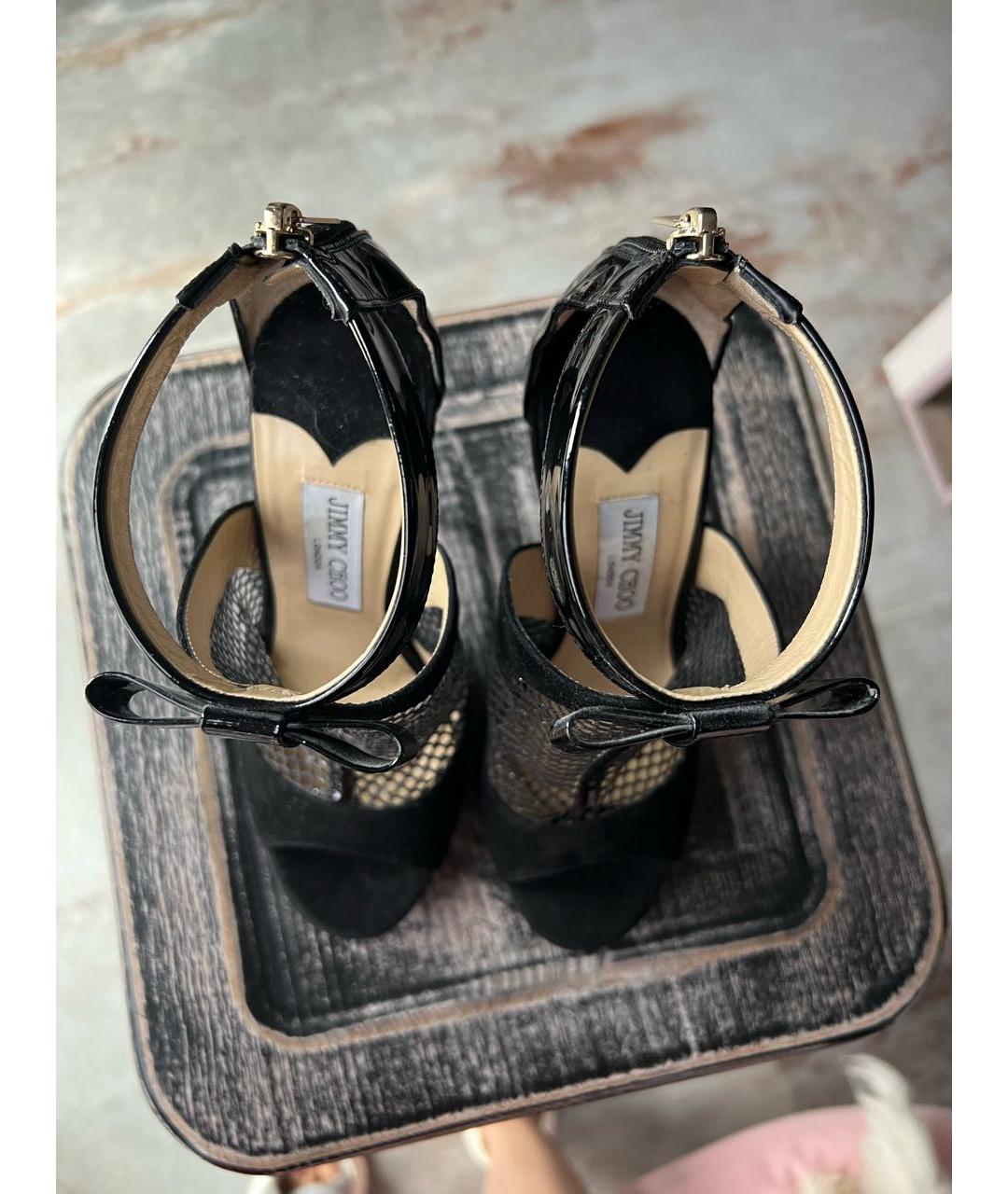JIMMY CHOO Черные замшевые босоножки, фото 2
