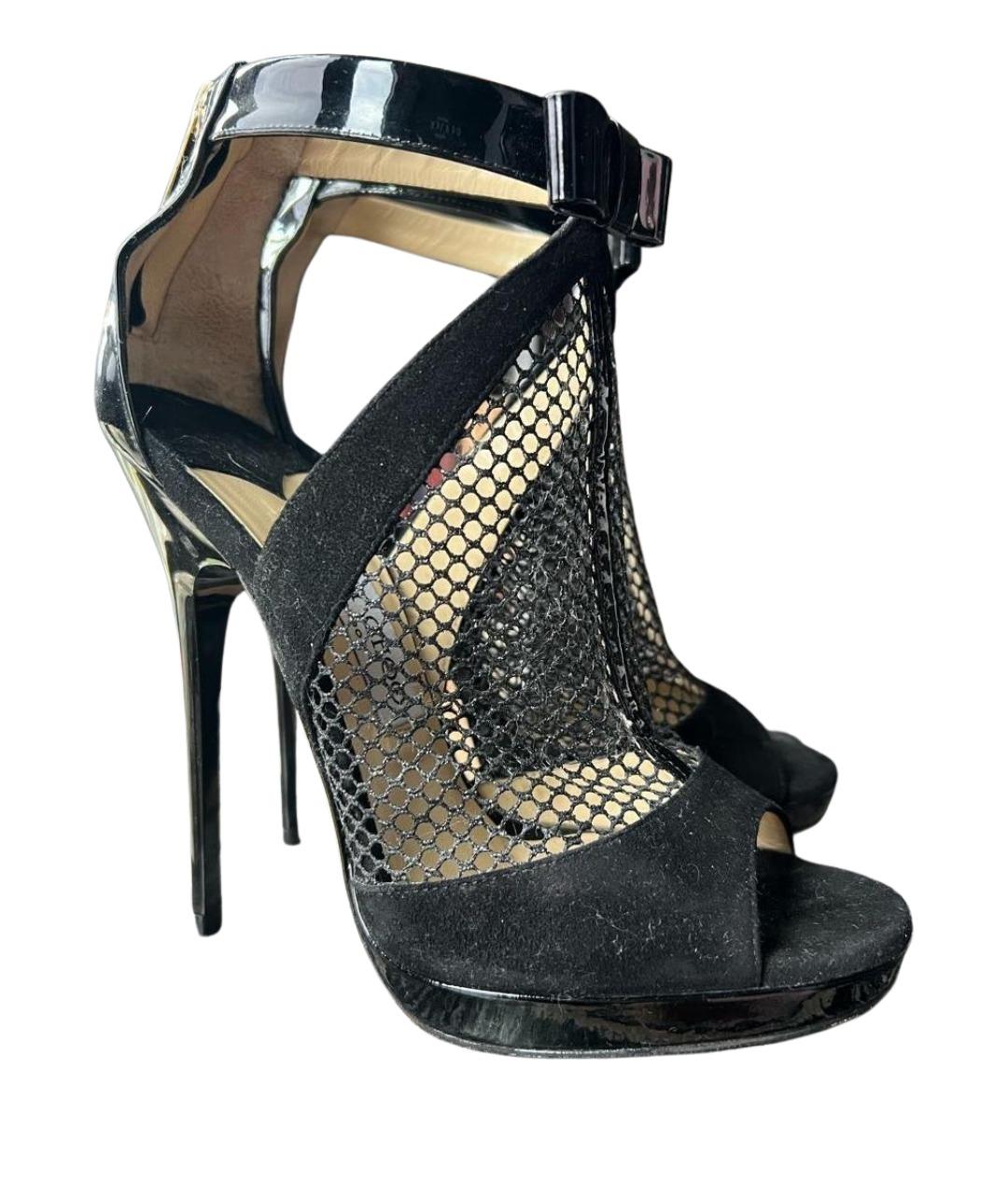 JIMMY CHOO Черные замшевые босоножки, фото 1