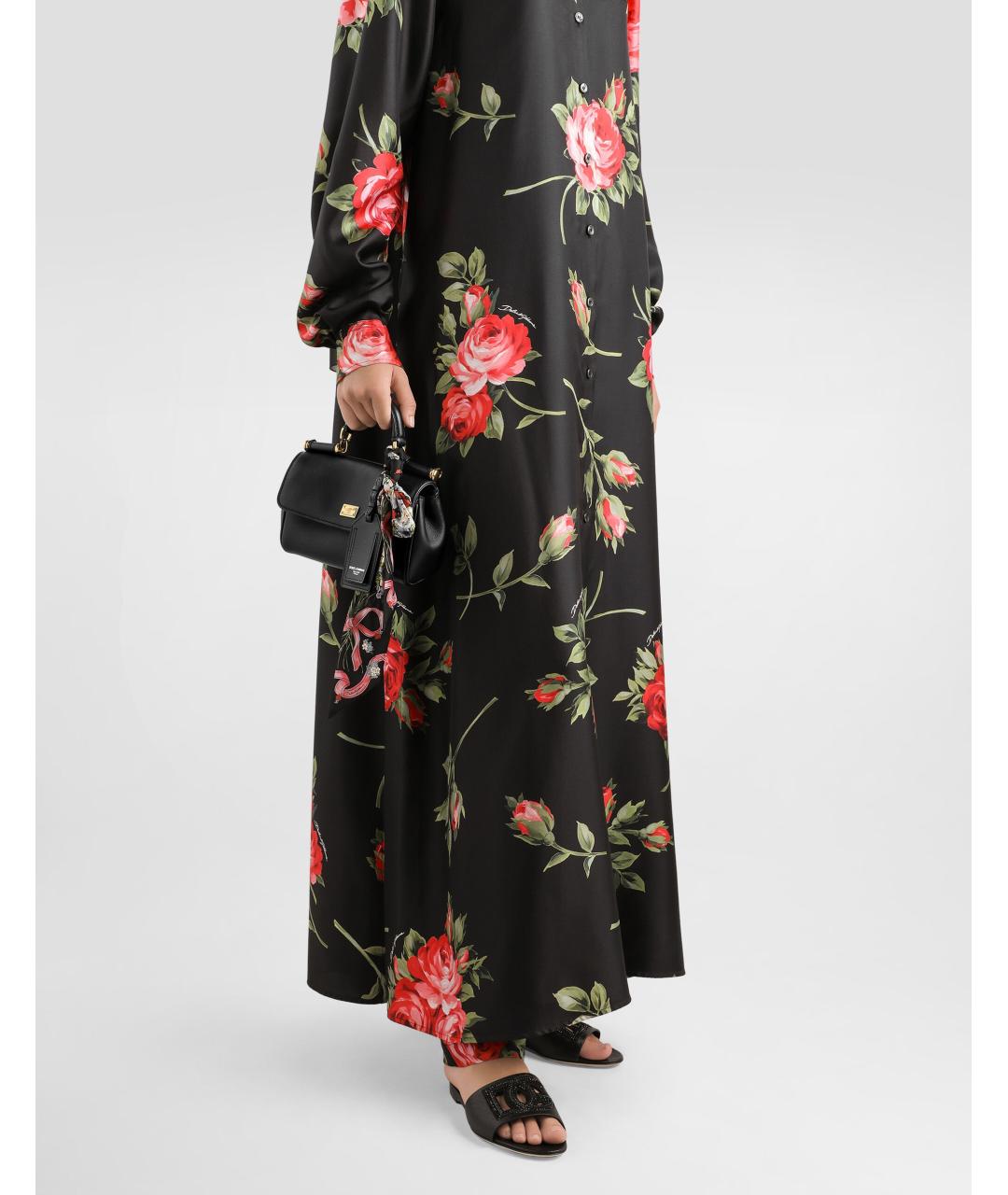 DOLCE&GABBANA Черная кожаная сумка тоут, фото 2