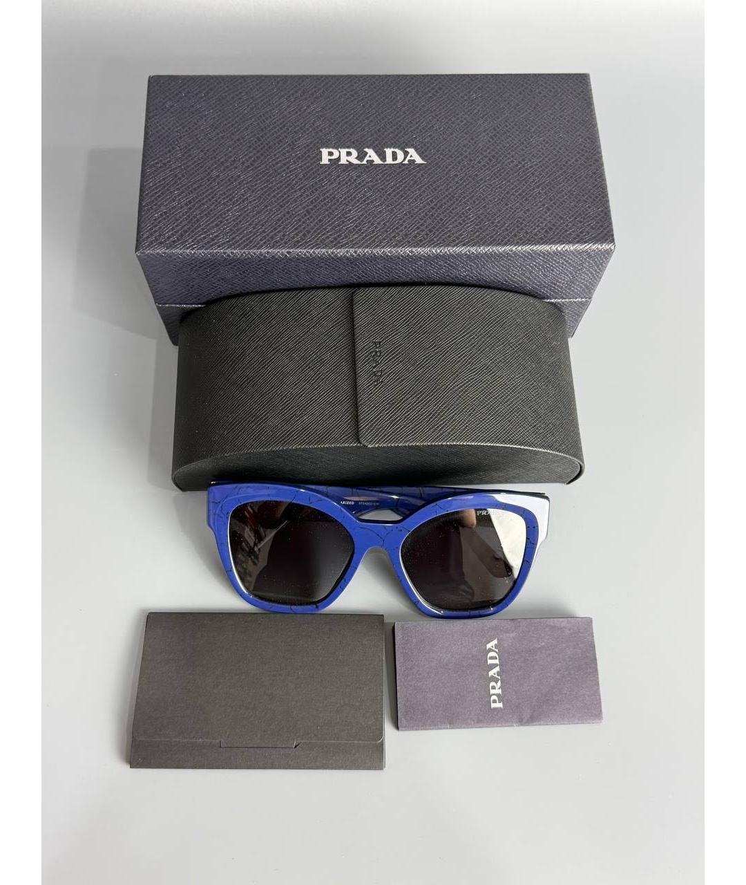 PRADA Синие пластиковые солнцезащитные очки, фото 6