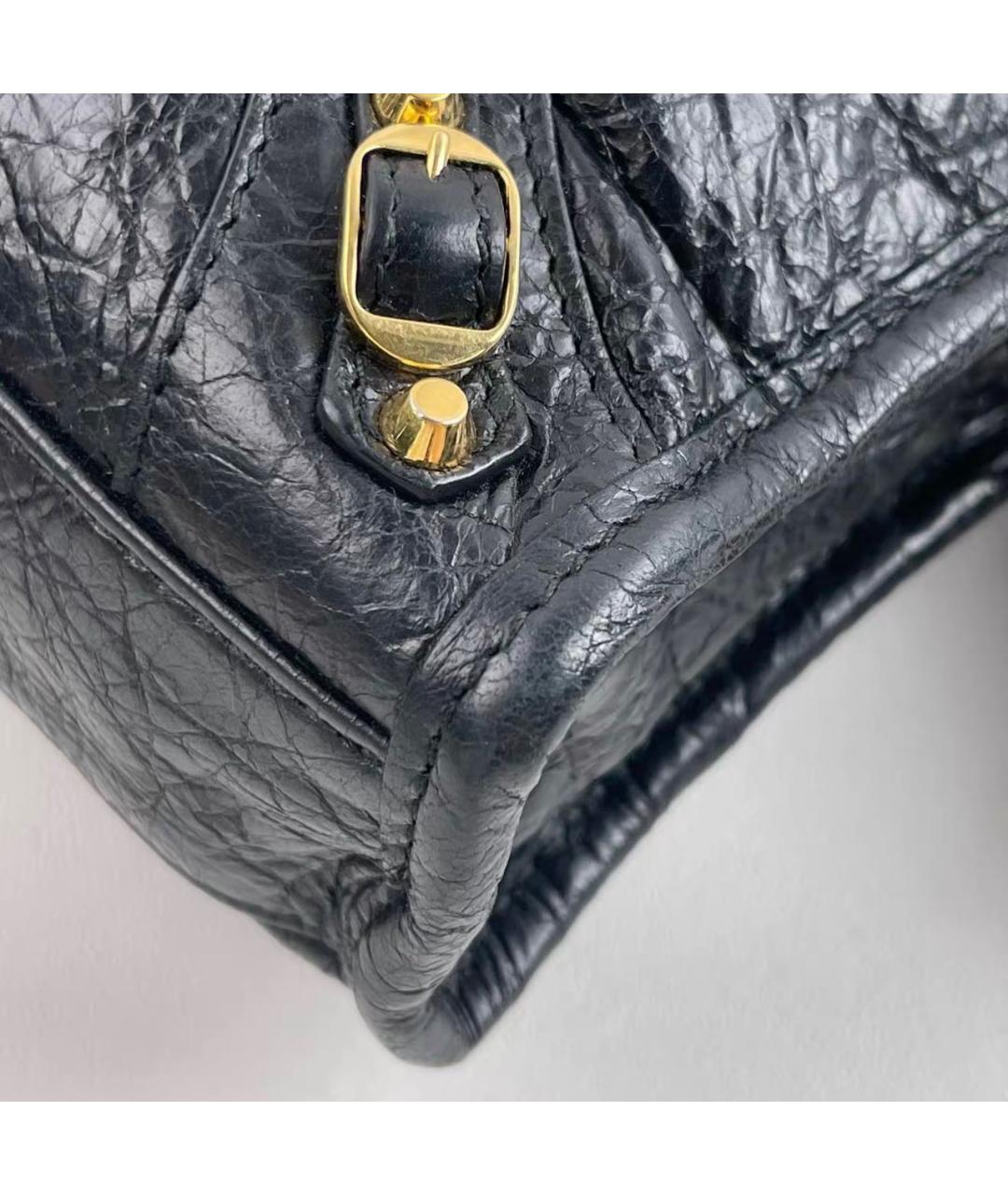 BALENCIAGA Черная кожаная сумка через плечо, фото 5