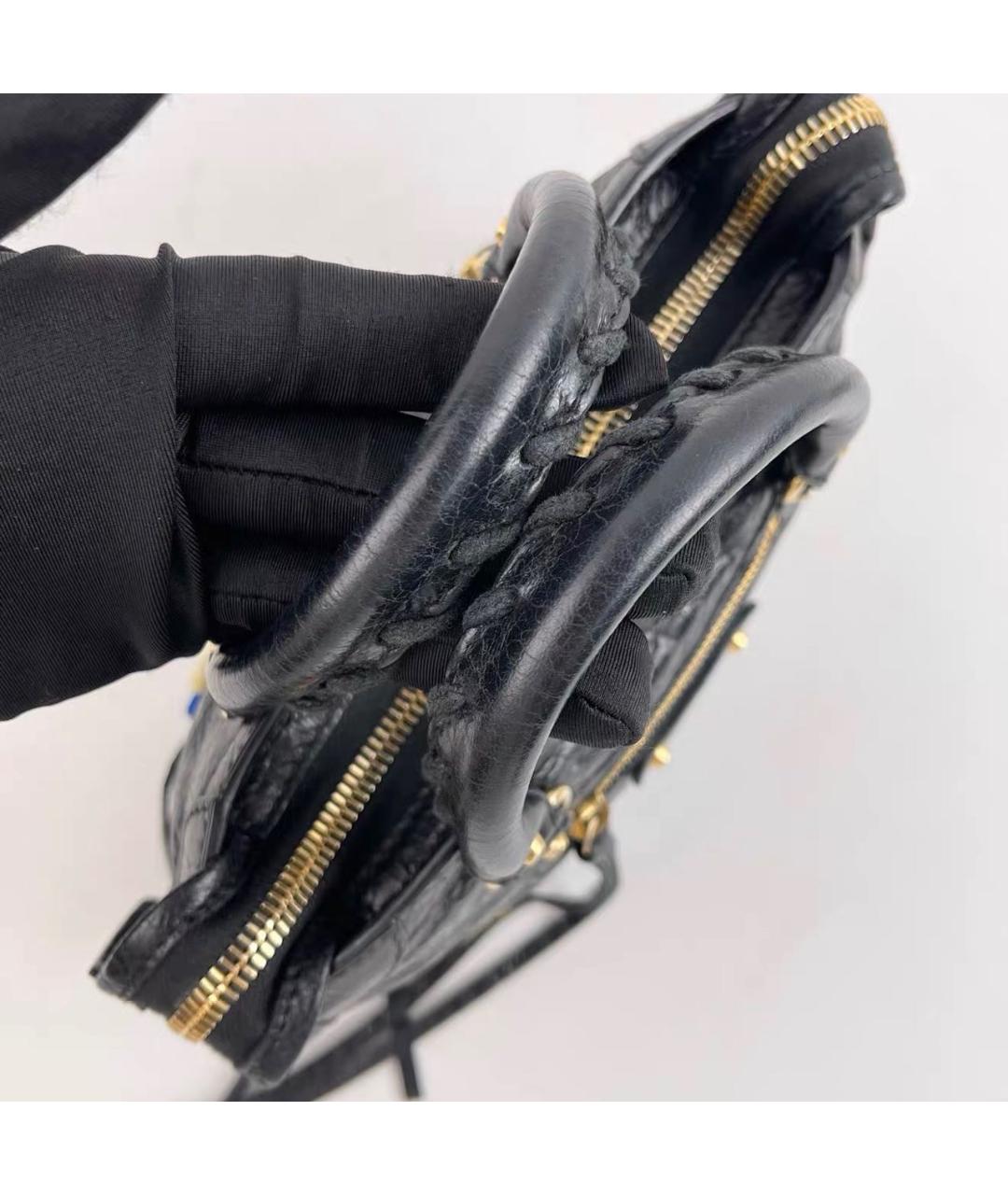 BALENCIAGA Черная кожаная сумка через плечо, фото 8