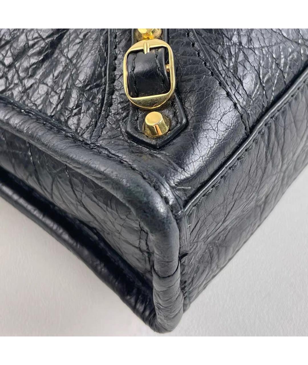 BALENCIAGA Черная кожаная сумка через плечо, фото 4