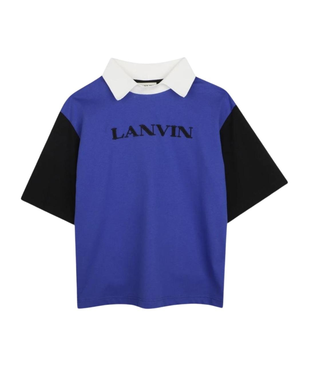 LANVIN Синяя хлопковая детская футболка, фото 1