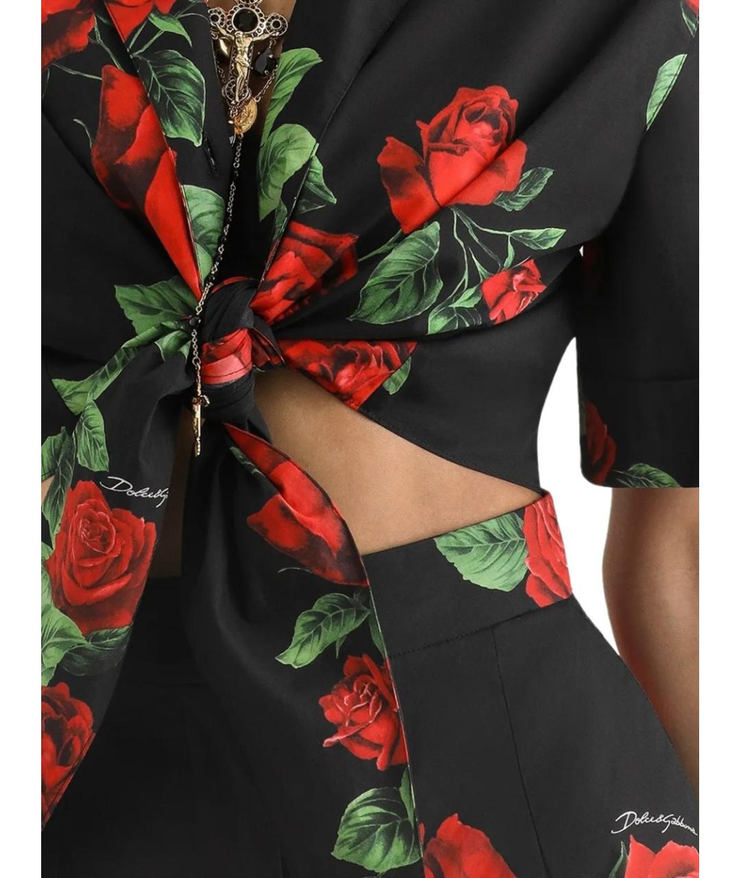 DOLCE&GABBANA Черная хлопковая рубашка, фото 5