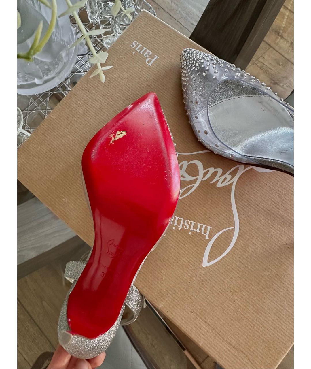 CHRISTIAN LOUBOUTIN Серебряные туфли, фото 6