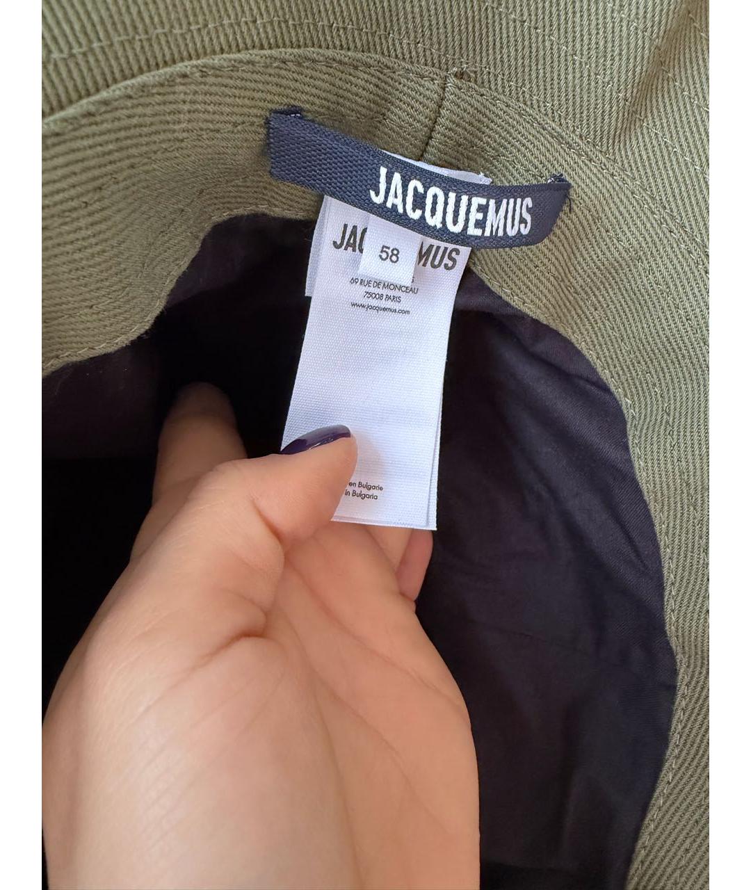 JACQUEMUS Хаки хлопковая шляпа, фото 4