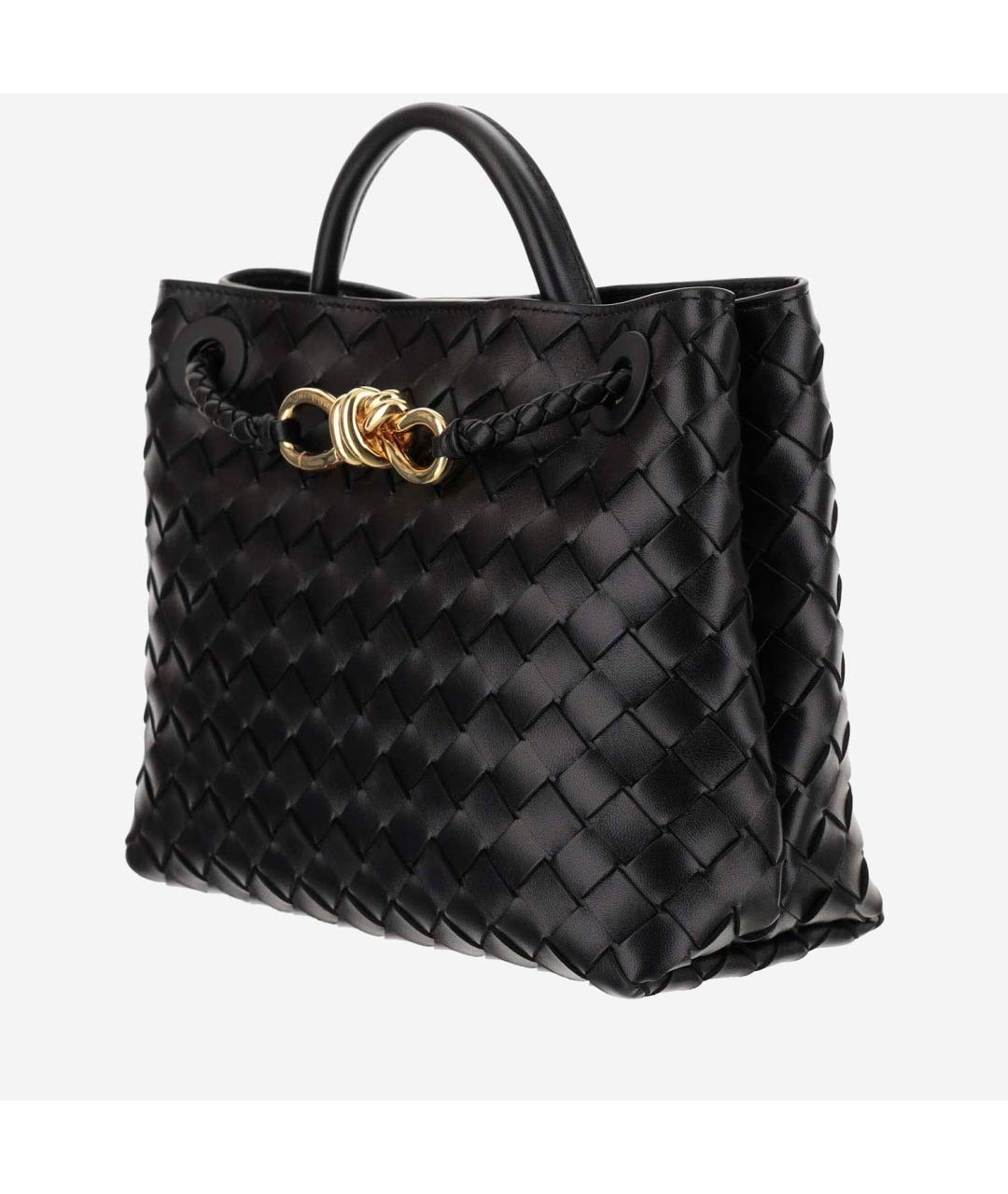 BOTTEGA VENETA Черная кожаная сумка тоут, фото 3