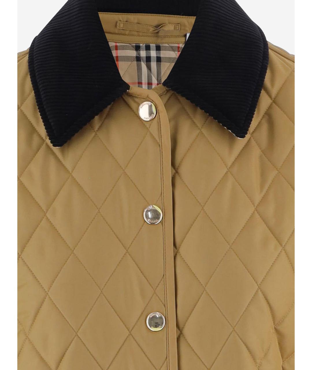 BURBERRY Бежевая полиэстеровая куртка, фото 3