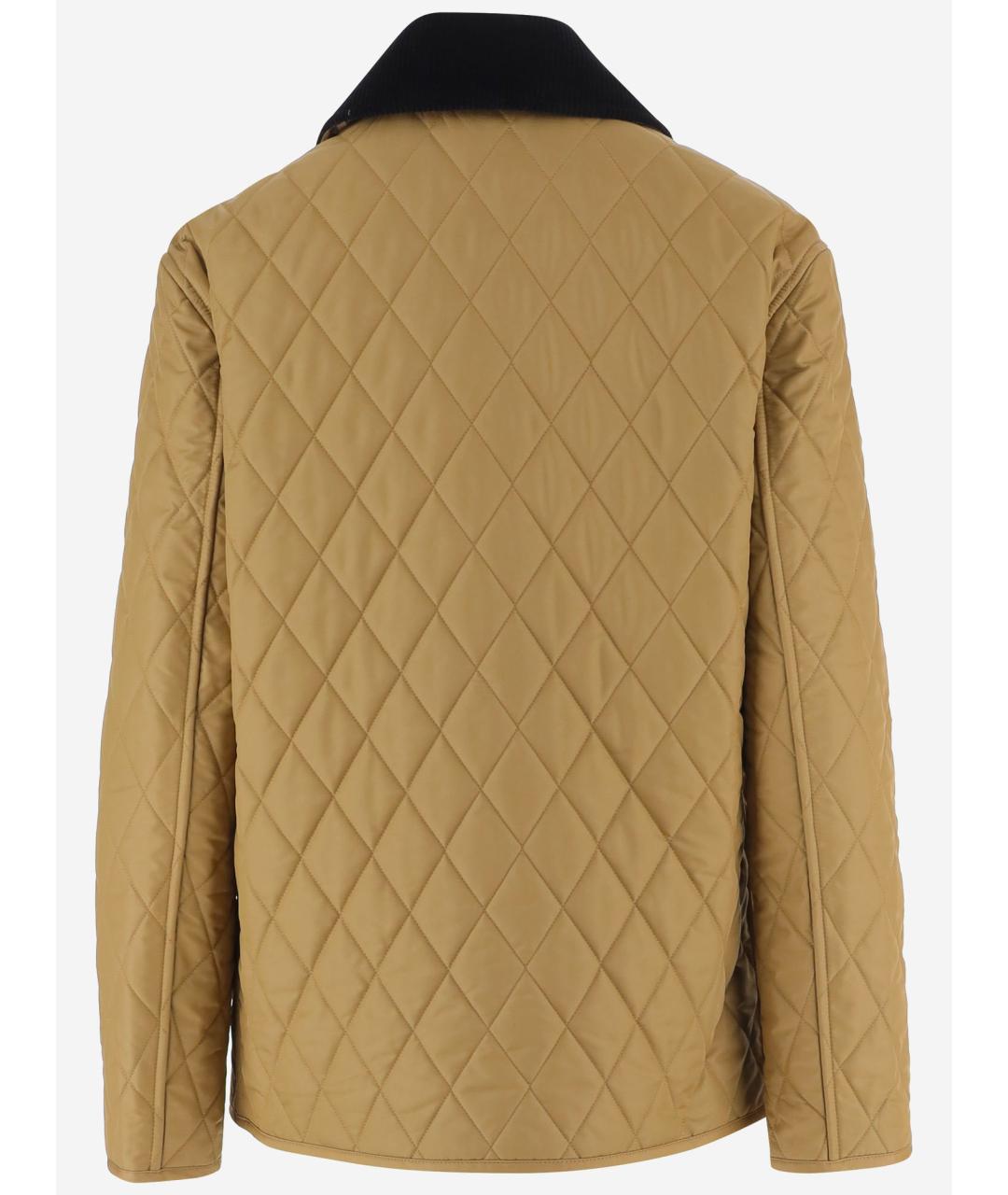 BURBERRY Бежевая полиэстеровая куртка, фото 2