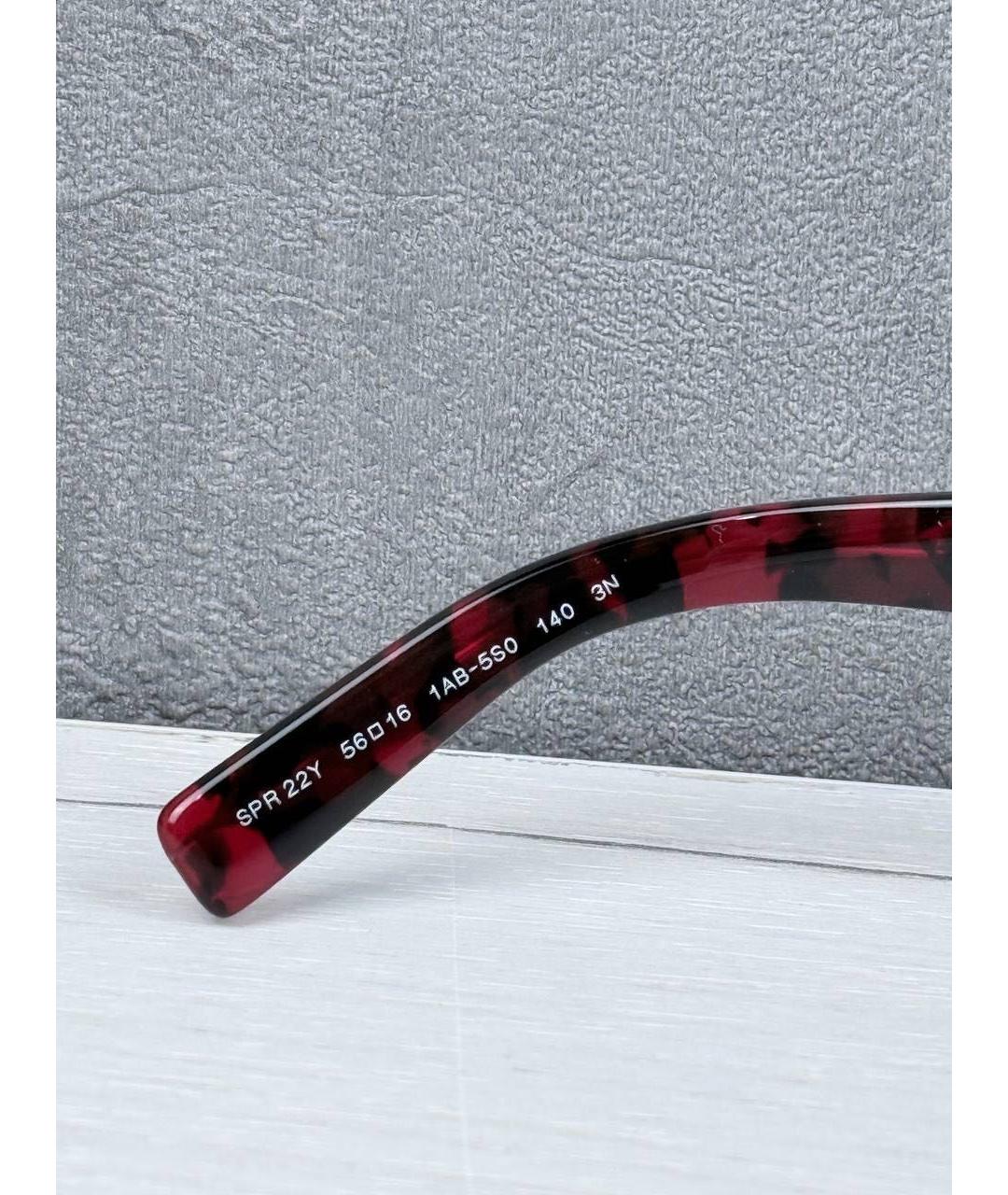 PRADA Красные пластиковые солнцезащитные очки, фото 4