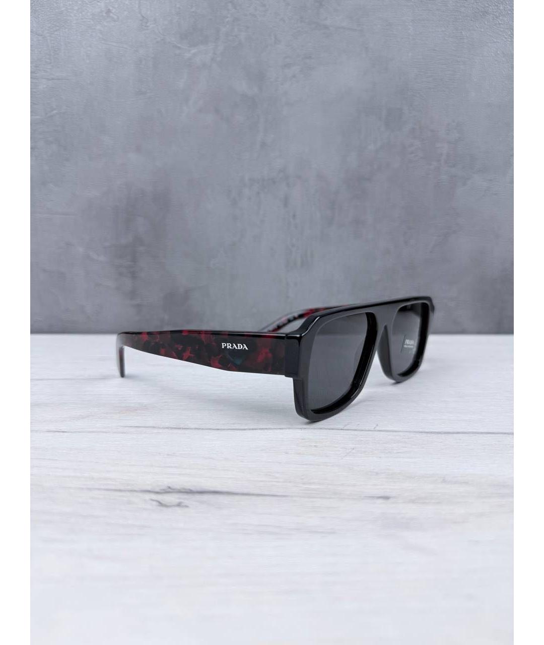 PRADA Красные пластиковые солнцезащитные очки, фото 2