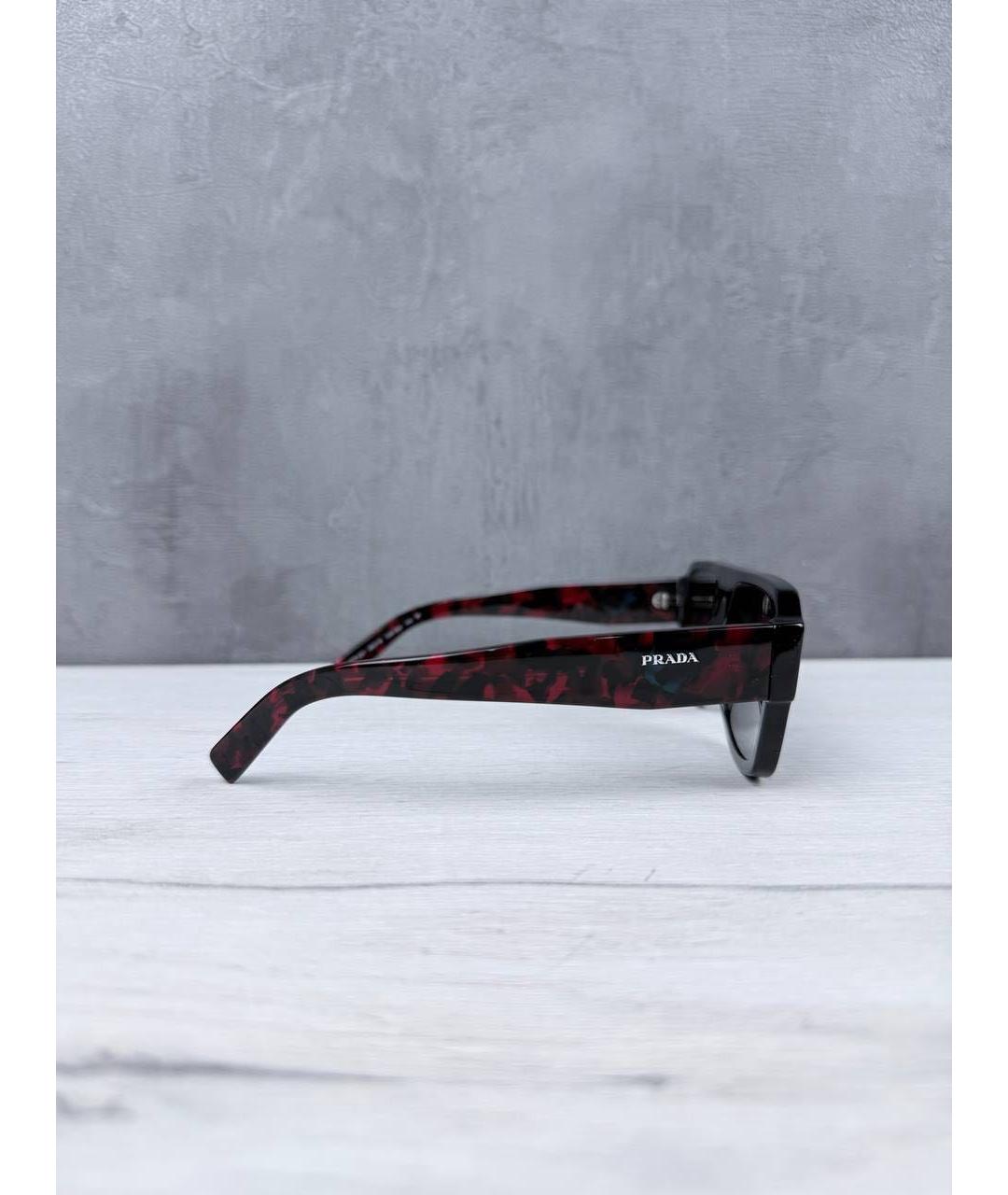 PRADA Красные пластиковые солнцезащитные очки, фото 3