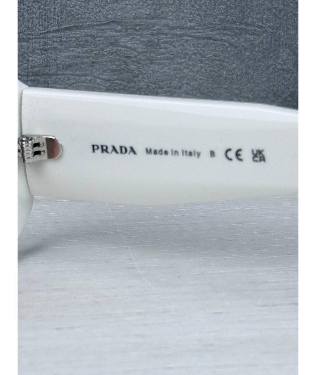 PRADA Белые пластиковые солнцезащитные очки, фото 5