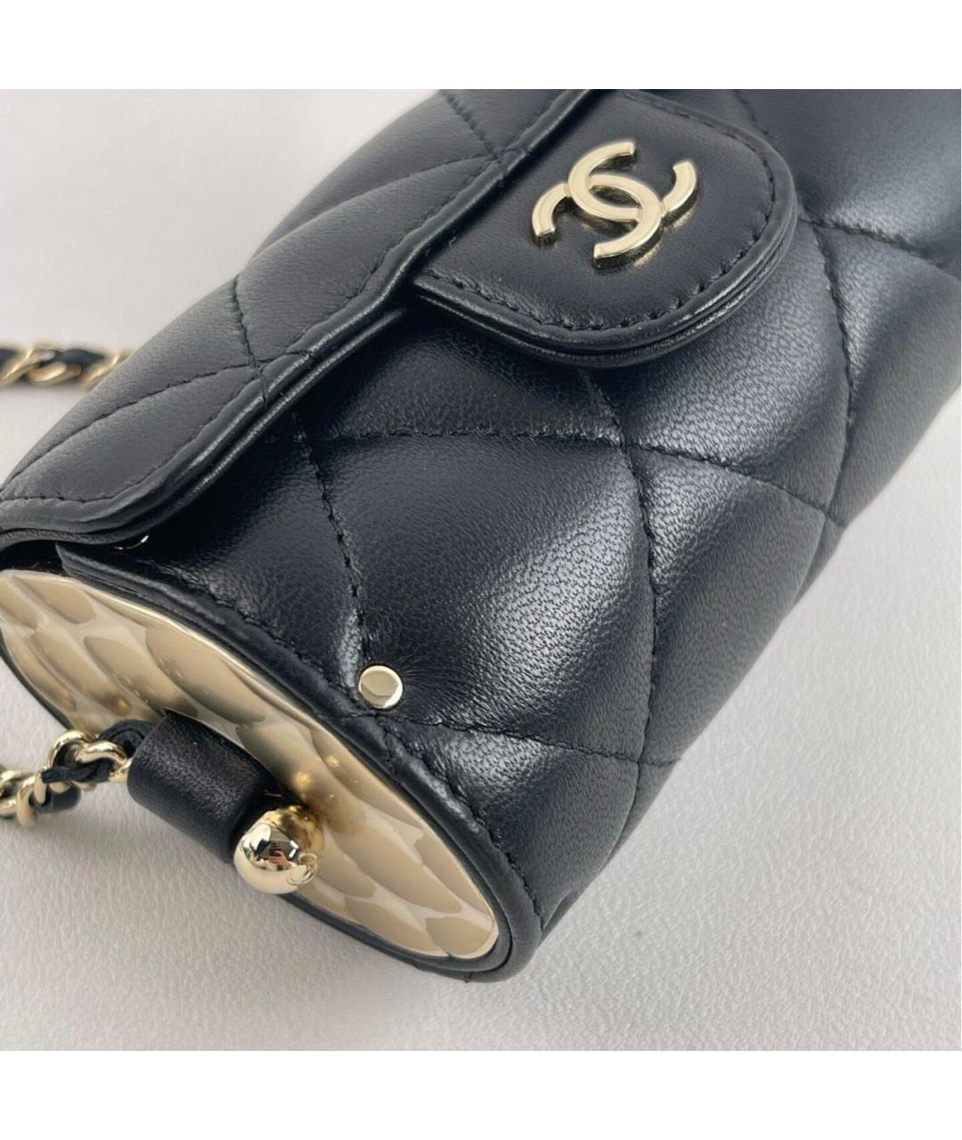 CHANEL Черная кожаная сумка через плечо, фото 4