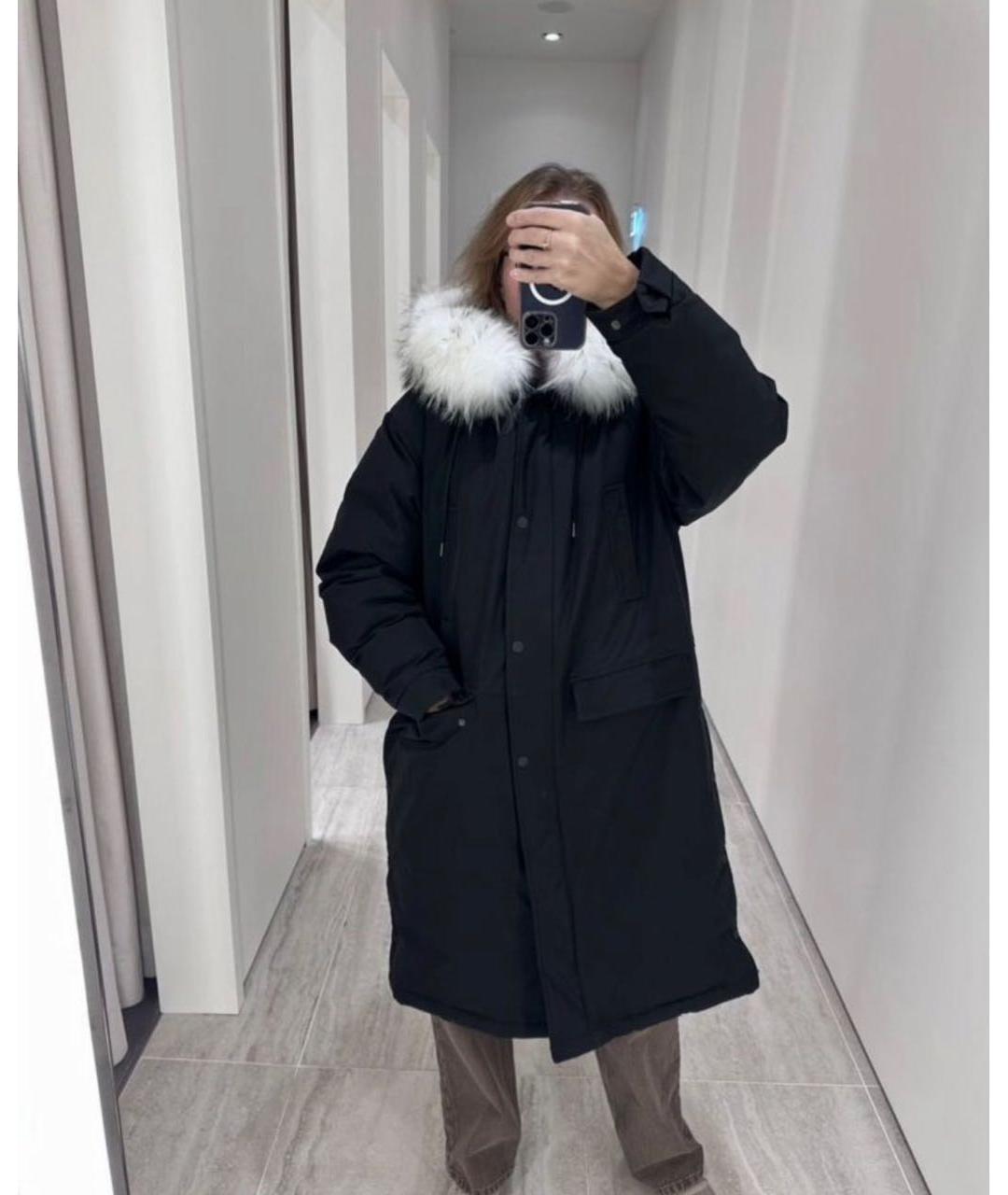 12 STOREEZ Черная хлопко-эластановая парка, фото 3