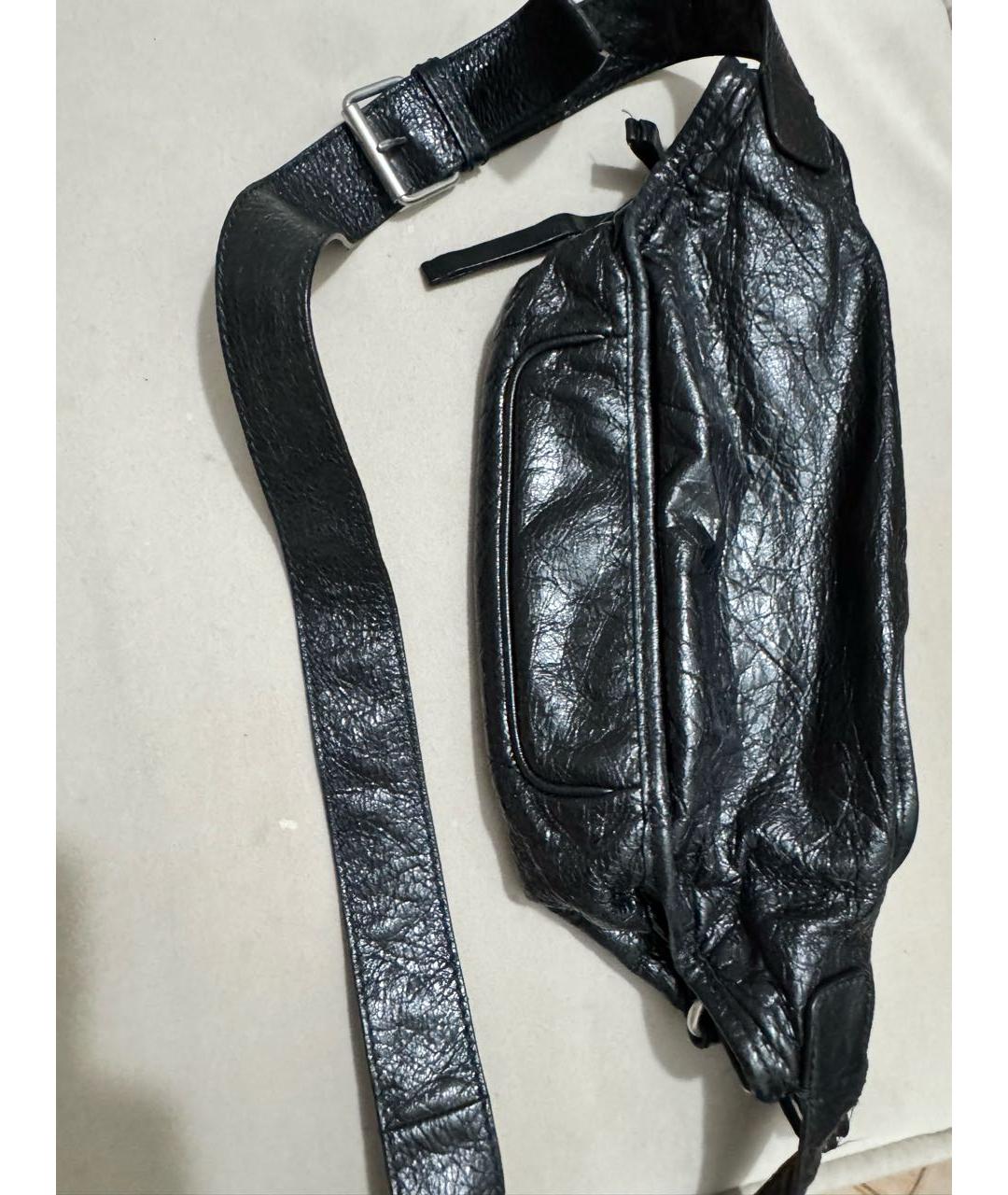 BALENCIAGA Черная кожаная сумка на плечо, фото 6