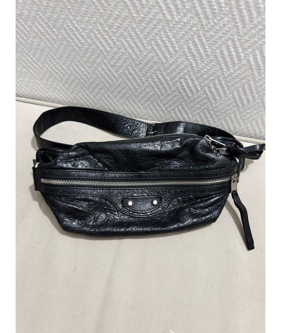 BALENCIAGA Черная кожаная сумка на плечо, фото 8