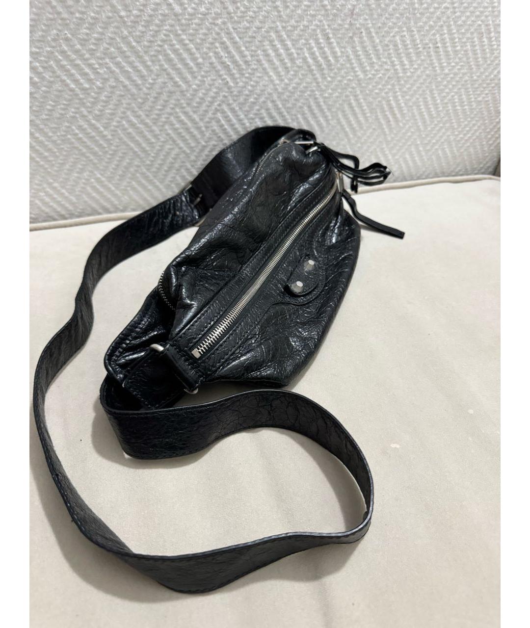 BALENCIAGA Черная кожаная сумка на плечо, фото 2