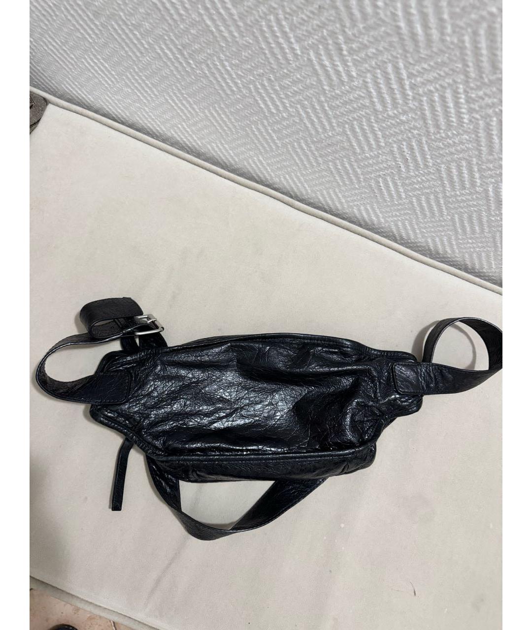 BALENCIAGA Черная кожаная сумка на плечо, фото 3