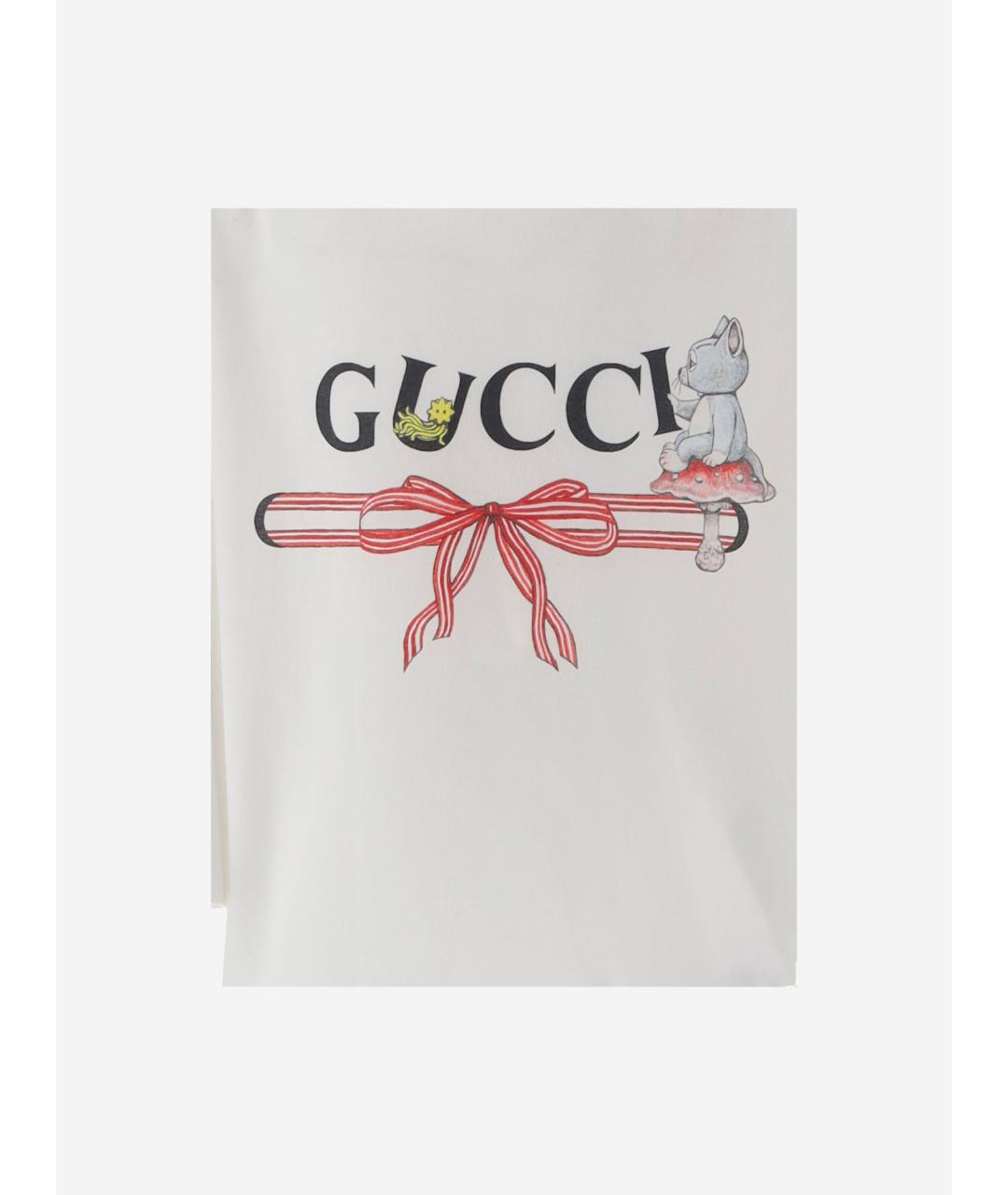 GUCCI Белый хлопковый футболка / топ, фото 3
