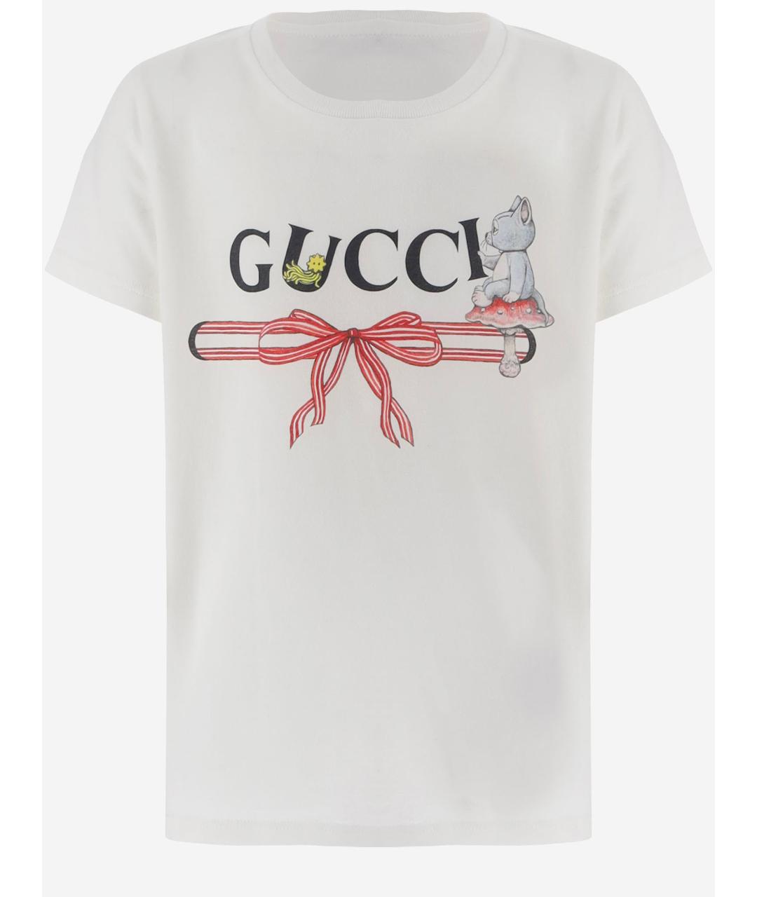 GUCCI Белый хлопковый футболка / топ, фото 4