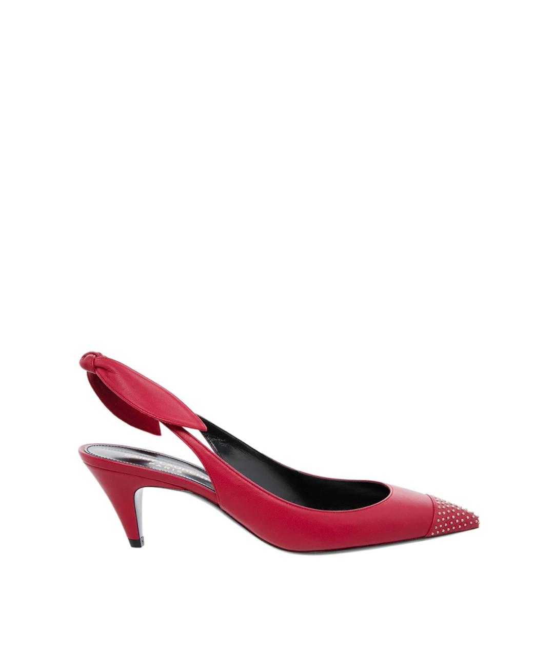 SAINT LAURENT Красные кожаные туфли, фото 5