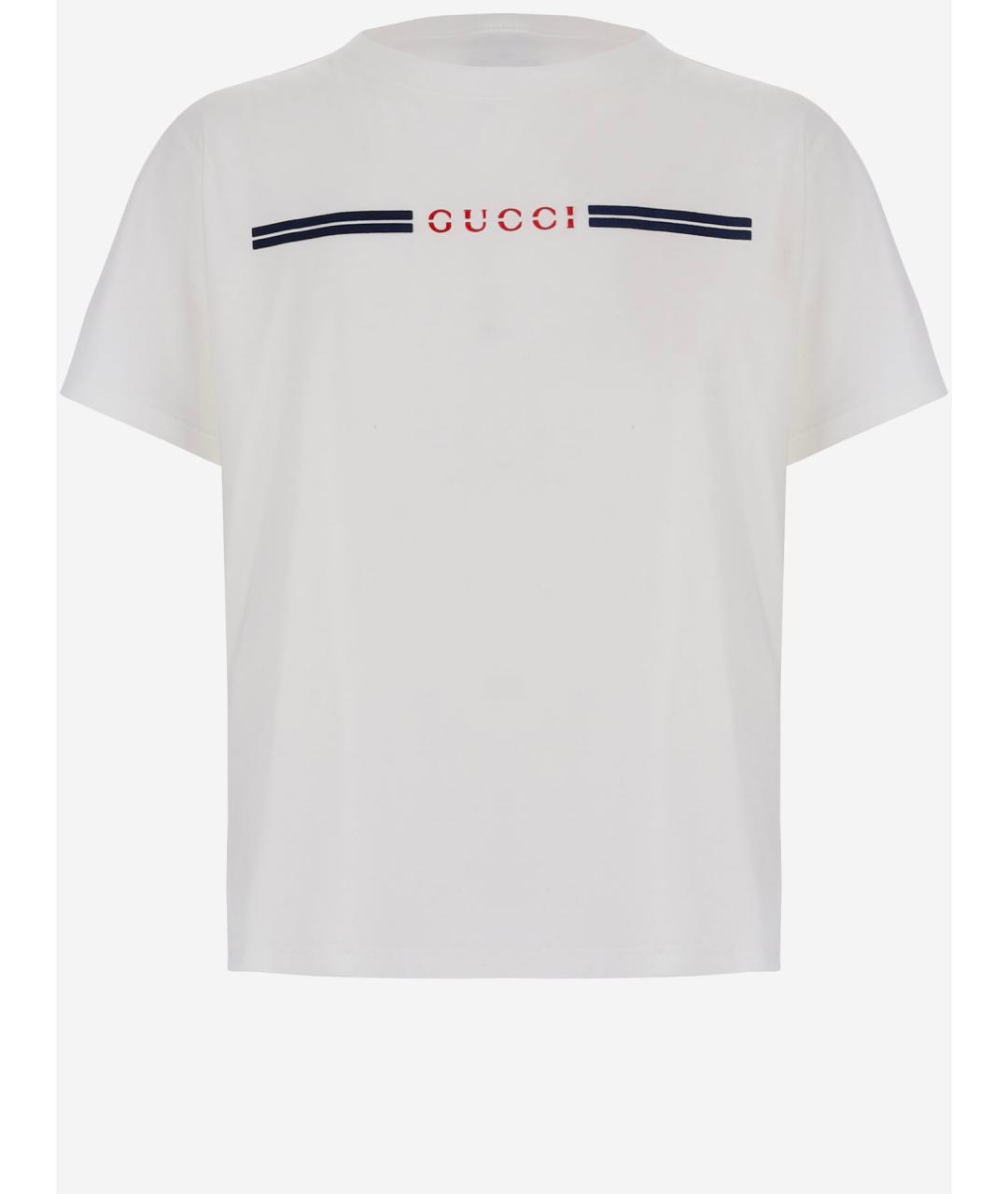 GUCCI Белая хлопковая детская футболка, фото 4