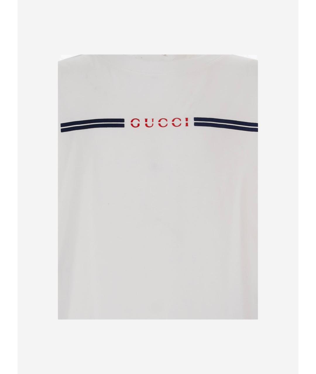 GUCCI Белая хлопковая детская футболка, фото 3