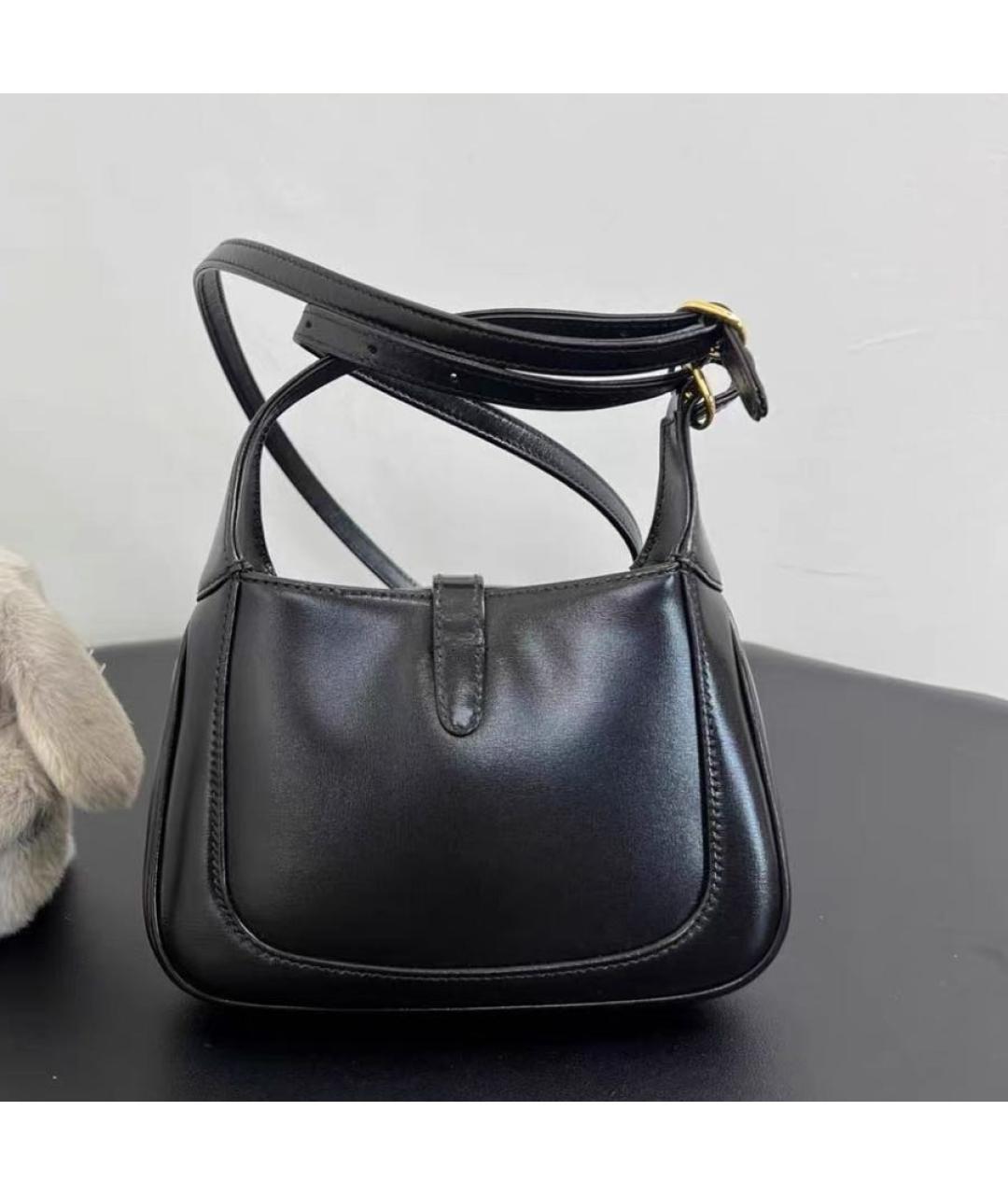 GUCCI Черная кожаная сумка через плечо, фото 4
