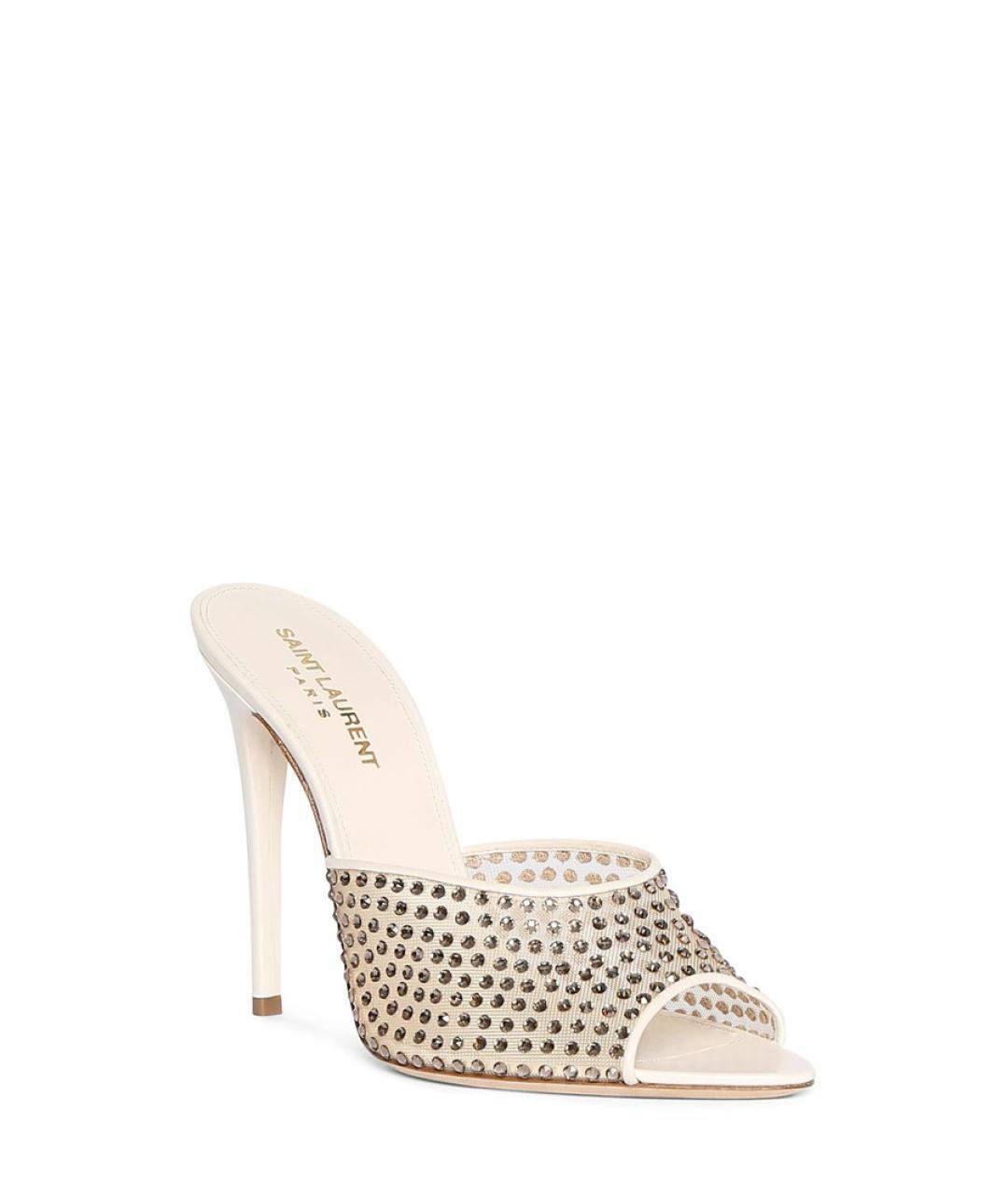 SAINT LAURENT Белые мюли, фото 8