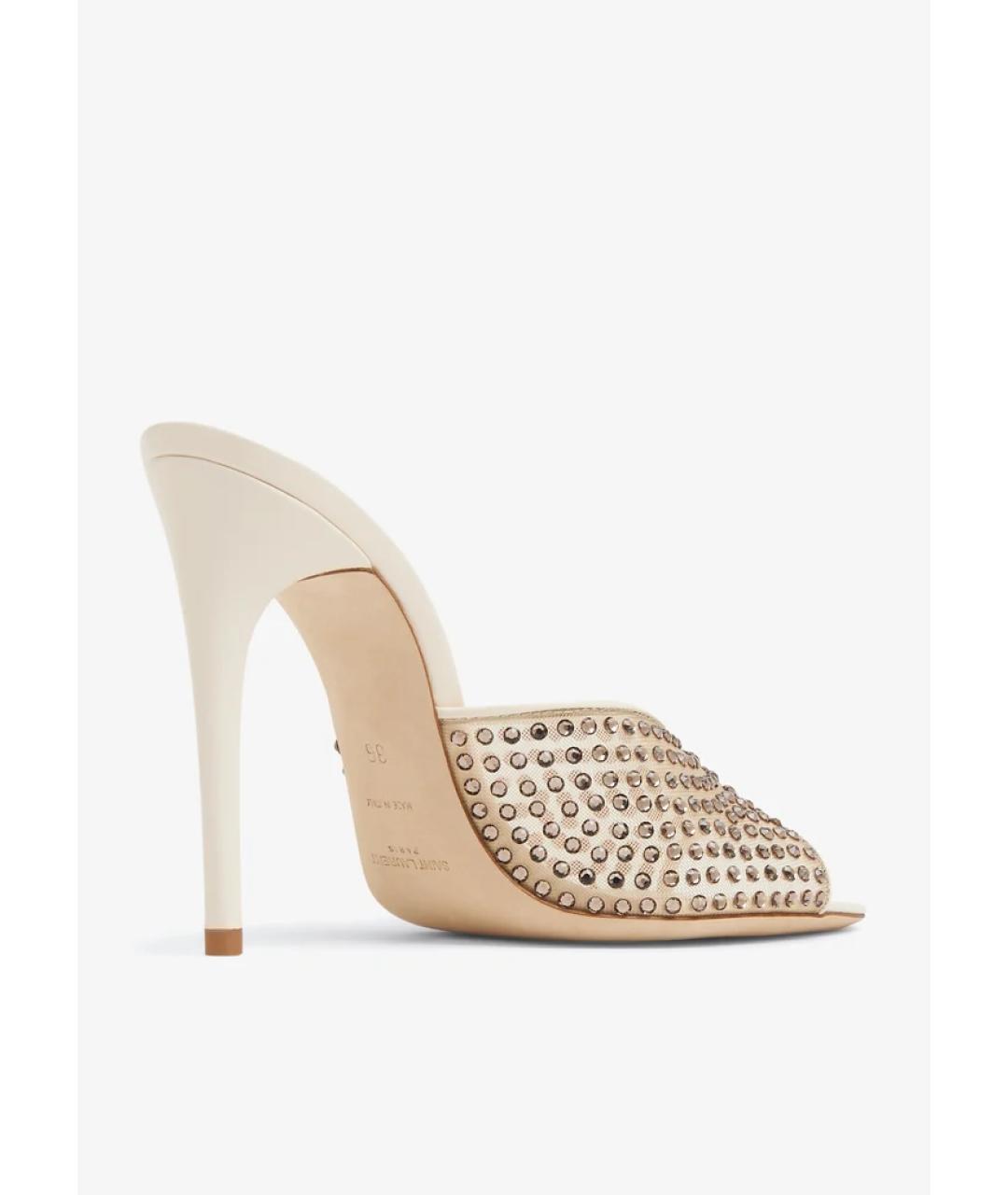 SAINT LAURENT Белые мюли, фото 6