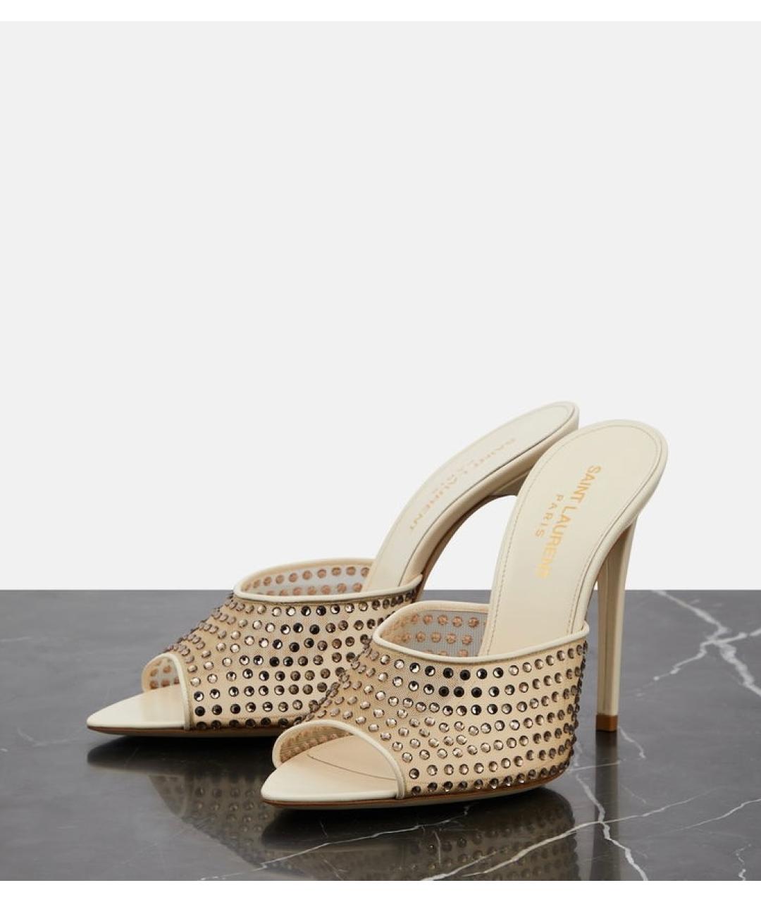 SAINT LAURENT Белые мюли, фото 3