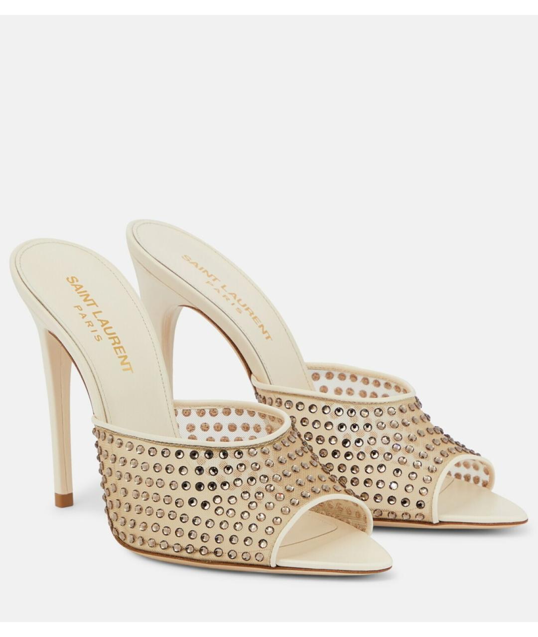 SAINT LAURENT Белые мюли, фото 2